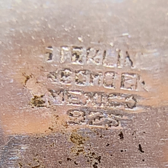 Vintage Mexico Sterling Silver & Turquoise Inlay Hinged Panel Bracelet - Picture 10 of 10